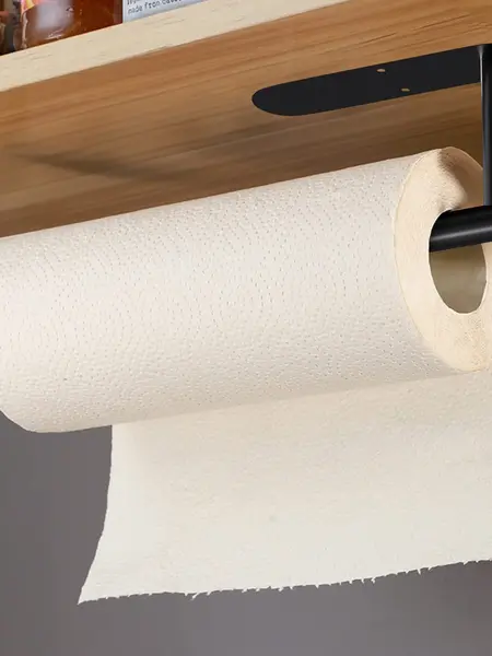 SZHLUX Paper Towel Holder, Self-Adhesive Paper Towel Holder Under Cabinet for Kitchen, No Drill Wall Mount-SUS304 Stainless Steel, Space-Saving, Easy Installation for Kitchen, RV & Bathroom-12.6’’ Towel Rack for Rolls, Plastic Wrap & More