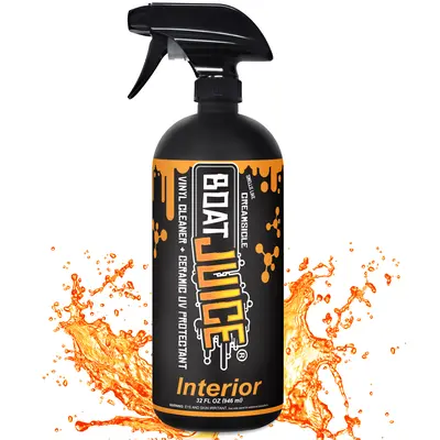 Boat Juice 2-in-1 Dual-Purpose Ceramic Liquid Interior Cleaner & UV Protection - Citrus Scented Marine Vinyl Revive, Upholstery & Carpet Car Cleaning Supplies for Boats, RVs - 32oz Automobile Cleaner