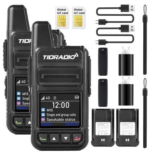 TIDRADIO TD-M15 4G Network Global POC Radio with 1 Year Sim Card Walkie Talkie Long Range 5000 Miles for Hiking and Camping,back to school,back to school haul,sohochic