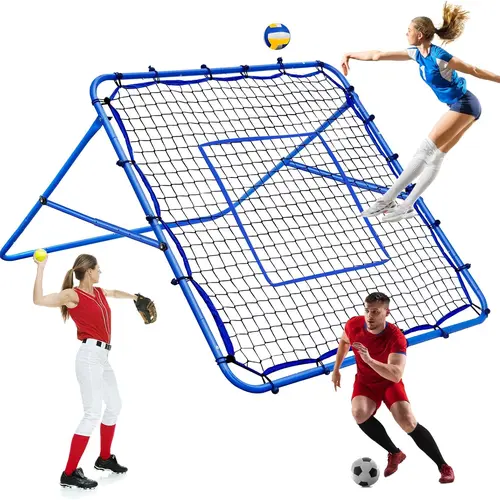 Winthai Volleyball Rebounder Net, Soccer Baseball Rebound Pitchback Net, 4x4ft Adjustable Target Practice Nets, Easy Setup Softball Bounce Back Trainer Equipment, Improve Sport Training Skills for Backyard Football Accessories Kit popper Sportsball tiktok