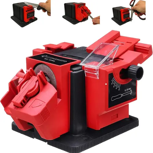 Universal Sharpening Station, Multifunctional Sharpener Professional Knife & Chisel & HSS Drill Electric Multitask Sharpening Machine  Plastic Kitchen Steel Blade Stainless  Home Cutting
