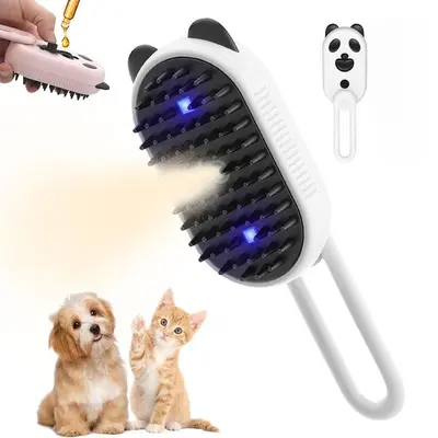 Cat Steam Brush for Shedding Dog Brush with Steam Pet Hair Cleaning Brush Comb for Spray Pet Grooming, foldable handle brush,pet hair magic wand