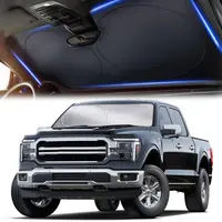 EcoNour 69"x35" Durable Truck Windshield Sun Shade - 240T Thick, 99% Heat & UV Blocker, Collapsible Window Sunshade, Adjustable Sun Shade Front Window, Summer Vehicle Interior Cooling Accessory