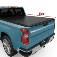 【toolupgrade】[Fits 2007-2026 Chevrolet Silverado & GMC Sierra 1500] 5.8 Ft Bed, Soft Roll Up Truck Bed Tonneau Cover