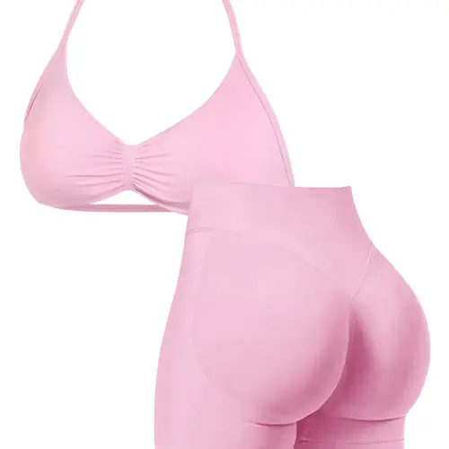 New Women's Sporty Yoga Set, Athletic Clothing Set, High-Waist Tight-Fitting Shorts and Tank Top, Summer Fitness for Running and Gym, High Stretch Activewear