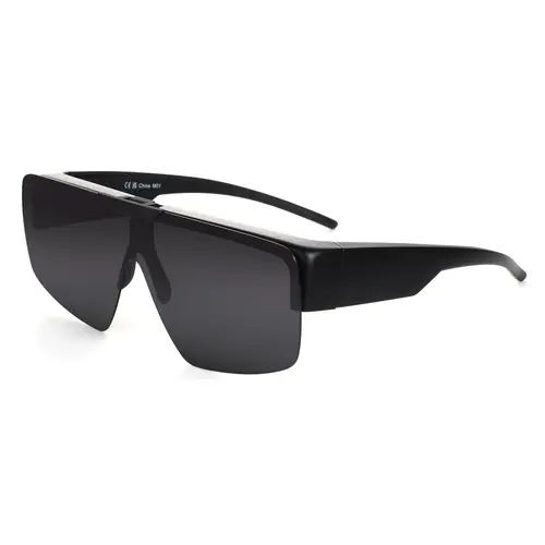 ZENOTTIC Fit-Over Frames Men's Polarized Sunglasses, Unisex Oversized TR90 Shield Frame, Flip-Up Polycarbonate Lens, UV400 Protection, Polarized Clarity, Eyewear Fashion, Outdoor Sports Eyewear, Driving Style Over Frame Fit Sunglasses, Microfiber Pouch
