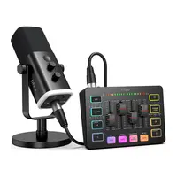 Fifine AM8 Dynamic XLR/USB Gaming Mic Set with SC3 Streaming Audio Mixer Bundle, Am8 Mic with Sc3 Mixer & Xlr Cable, Gaming Accessories for Content Creators, 20-20kHz, USB Type A, Volume Fader for PC/Smartphone