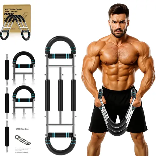 Stainless Steel Spring Arm Workout Machine - Adjustable 40-140 lbs Resistance Equipment, Chest Trainer for Men’s At Home Gym Resistance Training, Toned Arms (summerwins), Training Arm Trainer