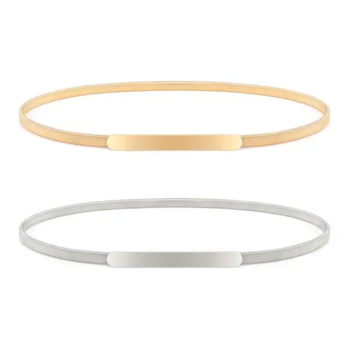 JASGOOD Women Skinny Metal Waist Belt Gold Waistband Elastic Metal Chain Waist Belt for Dress