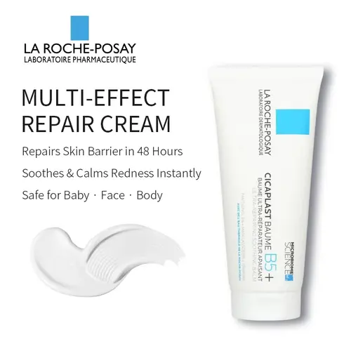 La Roche-Posay Cicaplast Baume B5 Gentle Soothing Repairing Balm (100ml/97g/3.3oz) - Fragrance-Free, Lactobacillus-Infused Antibacterial Collagen Complex Moisturizer for Acne-Prone, Sensitive Dry Skin Peeling - Hypoallergenic Everyday Mild Care,sohochic