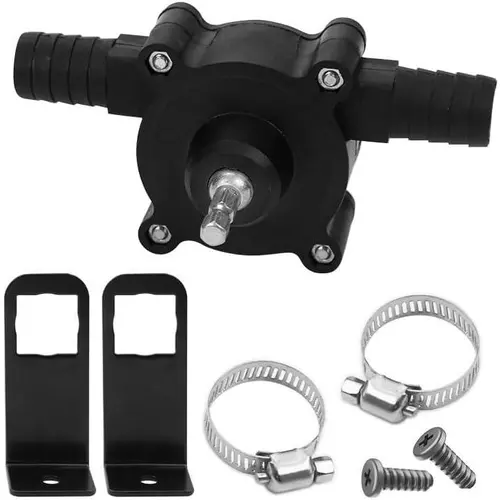 SummerVibes Portable Electric Drill Pump Attachment - Flexible Self-Priming Water Pumps & Accessories, 20-30 LPM Liquid Transfer, Durable, Easy Install/Use, 2 x Fixed Rings, 2 x Hose Clamps, Home & Outdoor Applications, Hand Water Pumps & Accessories,tool