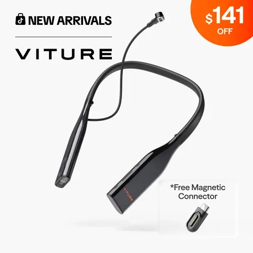 VITURE Pro Neckband, Official Partner of PSPlay, Multi-screen/3DoF/Smooth Follow/Ambient Mode, 3D Player, AI Assistant, Almost Wireless Freedom for Gaming & Streaming, 8GB+128GB