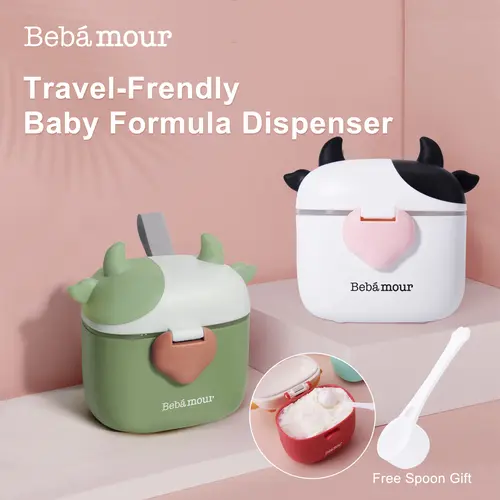 BEBAMOUR Portable Formula Milk Storage & Organization Container - Airtight Seal, Soft Handles, On-the-Go Formula Dispenser with Scoop & Leveller for Baby Nursing, Snack Storage,sohochic