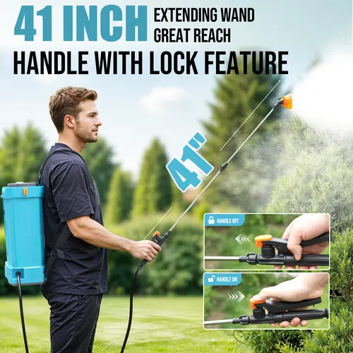 【DealsForYouDays】SideKing Battery-Powered Backpack Sprayer, 4Gal 120PSI Energy-Efficient Electric Garden Sprayer with Adjustable Pressure, 5 Nozzles, 41-in Extendable Wand, Lock Feature, Lightweight, Convenient Design for Home, Outdoor Lawn Weed Control,t