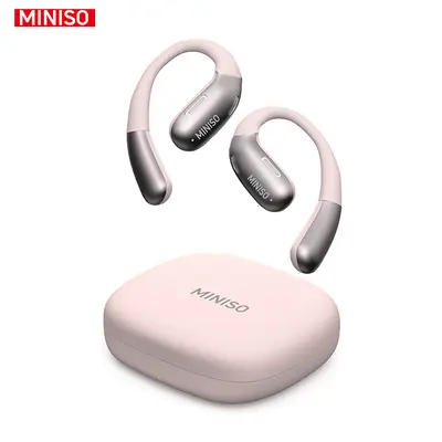 MINISO X28 OWS Open Ear Wireless Bluetooth Earbuds - Audio Wireless Headphones with HIFI Subwoofer Bass, IPX5 Waterproof, Microphone for Hands-Free Calls, Volume Control, Sports Use, On Ear