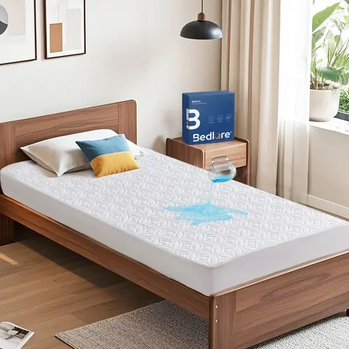 【HomeEssentials】BEDLORE Luxurious Big Copper Coins Design Bed Sheets & Fit Sheet: Waterproof Fitted Sheet with Deep Pocket, Hotel Quality Bedding, Soft, Breathable & Noiseless for Home, Guest Room or RV