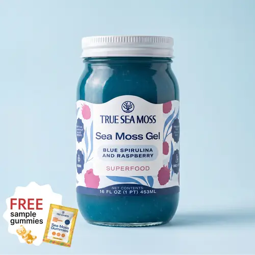 True Sea Moss Blue Spirulina and Raspberry Irish Sea Moss Gel with Gift – Rich in Essential Minerals & Vitamins – supports overall vitality tiktokshopspringglowup