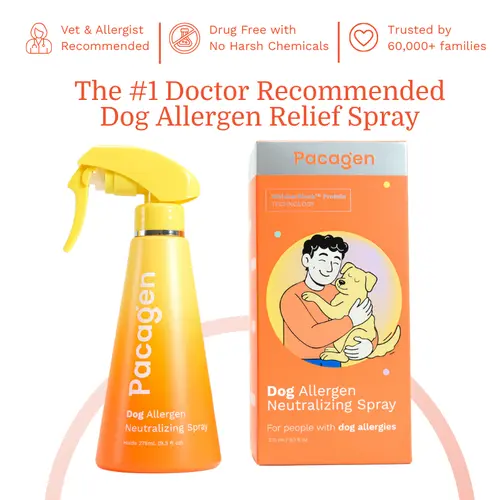 PACAGEN Biotech Dog Allergen Neutralizing Spray Kit - Custom Spray Bottle, Home-Use Powder Blend, Contact Neutralization, Non-Irritating, Vet & Allergist Recommended, Easy to Use, 2-Month Effectiveness, All Seasons