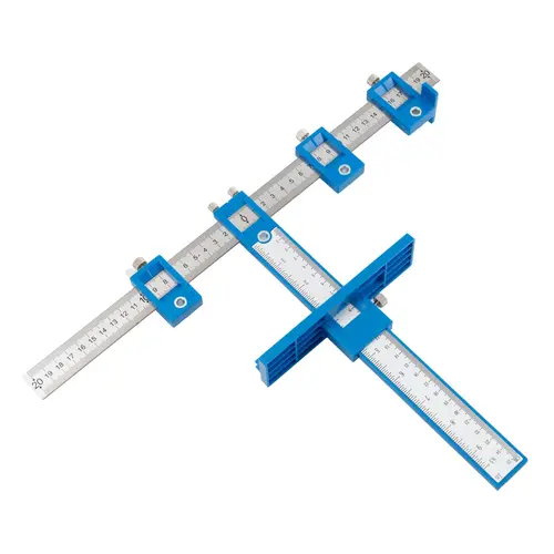 GJANSH Cabinet Hardware Jig, Cabinet Handle Template with Engraved Rulers & Self-Punching Center, Perfect for Shaker Doors/Drawers toolupgrade