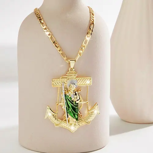 Elegant Pendant Necklace for Men, Fashion Jewelry for Party and Daily Wear, Trendy All-Match & Exquisite Jewelry for Birthday Gift, Cross Necklace, Faith and Chunky Necklace