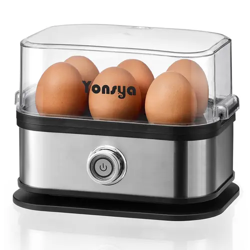 Cook with Color Electric Egg Cooker - 6-Egg Capacity, Hard/Soft Control, Auto Shut-Off, Stainless Steel Measuring Cup & Lid, Simple Controls, Fast Cooking, Minutes Ready, Stress Less Smart Kitchen Appliance for Quick Meal Prep & Healthy Meals