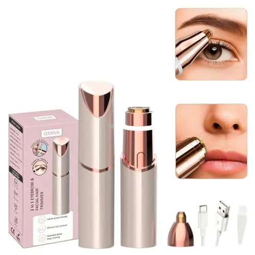 OANVA Electric Eyebrow Trimmer for Women 2-in-1, Facial Hair & Lip Hair Remover, Face Razor, Eyebrow Shaper, Rechargeable Portable Hair Removal Device.SummerWins  DealsForYouDays, Multifunctional Hair Shaver, Painless Precision Shaver