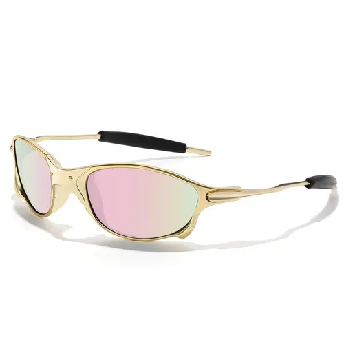 Fashion Sports Sunglasses for Outdoor Activities, 3D Decorative Design, Sports Eyewear, Metal and PC Frame, Comfortable, Durable and Sporty Sunglasses for Sports