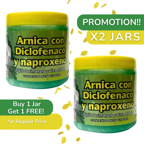 New Viral Buy One Get One Free Deal! 2 Jars Arnica pomada muscular 125g Each - Arnica Massage Balm – 125g | Soothing Full-Body Care
