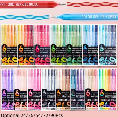 Colored Gel Pen (12pcs/set), 1mm Needle Tip Gel Pen, Large Capacity Ink Pens, Marker Pen, Aesthetic Pens, Drawing Art Supplies, Drawing Tools, Art Supplies for Diary, Card, DIY, Crafts, Coloring, Doodling, Scrapbooking Supplies
