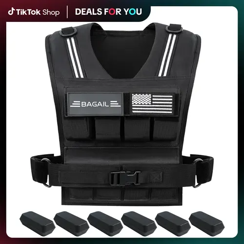 【BackToSchool】BAGAIL Adjustable Weighted Vest for Men & Women - 20lbs/30lbs/40lbs Removable Iron Weights, Heavy Duty Fitness Vest for Strength Training, Walking Running, Home Workouts