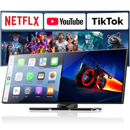 LAMTTO 10.25" Big Wireless CarPlay Screen Watch Youtube/Netflix/TikTok While Parked Auto-Connect, iPhone 8–16+ & Android 11+ Any Car Upgrade sohochic