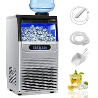 Residential Ice Cube Maker, 90LB/24H Undercounter Commercial Machine with 22LB Storage Bin, Dual Water Inlet Options (Tap Water/Bottle Supply), 10-18 Min Cycle, Self-Cleaning, Adjustable Ice Size