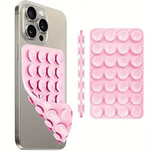 Double-Sided Silicone Suction Cup Smartphone Mount, Hands-Free Strong Grip Accessory for Selfies & Videos, Cellphone Stand for iPhone & Android, Mobile Car Holder, Selfie Accessory