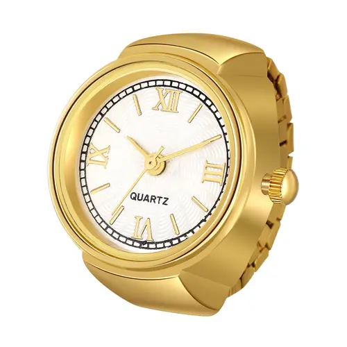 OIDEA Women's Funky Quartz Ring Watch - Durable for Daily Wear, Modern Elegant Stainless Steel, Shell Dial, Elastic Band, Unisex Fathers Day Fashion Accessory,sohochic