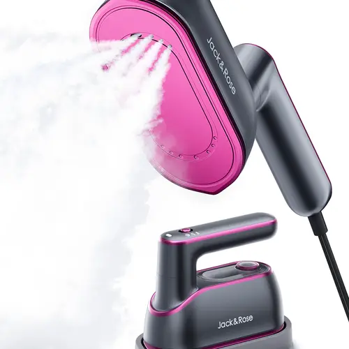 sohochic Jack&Rose 2-in-1 Steam Iron& Clothes Steamer - Handheld Portable Garment Wrinkle Remover, Large Soleplate, 150ml Water Tank - Lightweight for Home, Travel,