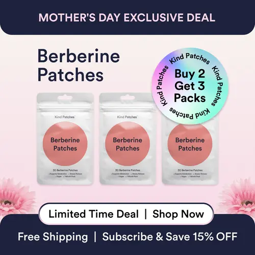 3 Packs of Kind Patches Berberine Patches, Support Metabolism, Steady Release, Support Metabolism, Plant-based Ingredients, Absorbs through the Skin,Vegan, 3 Months Supply