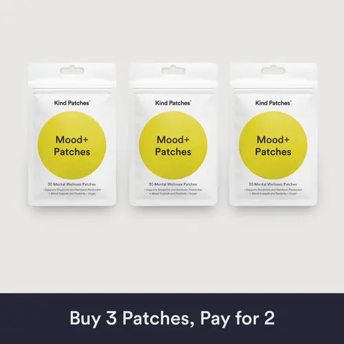 3 Packs of Kind Patches Mood+ Patches, Supports Dopamine and Serotonin Production, Mood Support, Vegan