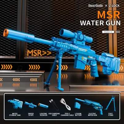 2026 NEW Electric Water Blaster, Automatic Squirt Blaster with Glowing Muzzle, 320cc High Capacity,  Up to 30 FT Range, IP67 Waterproof, Water Blasters for Kids Adults Outdoor Summer Swimming Pool Game Toys birthday gift OutdoorFun Summervibes