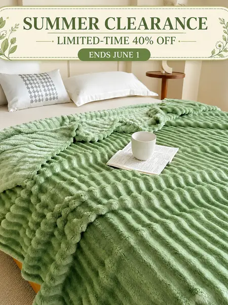 Raybee Fleece Throw Blanket, 300 GSM Super Soft Warm Blanket, 3D Stripe Texture Thick Fluffy Blanket, Lightweight Blanket for Couch, Sofa, Bed, Living Room, Office, Dorm,Home Decor, All Seasons, Decorative, Gift Idea