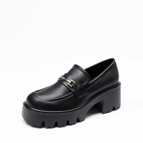 Dream Pairs Loafers for Women, Chunky Platform Heeled Slip On Shoes in Faux Leather with Chain Detail and Lug Sole, Women's Shoes, Chunky Shoes