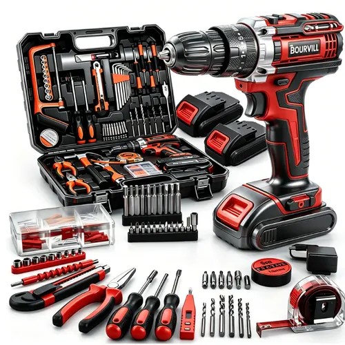 128 Piece Tool Set Kit - Power Tool kit with 21V Cordless Drill, Household Tools Set with DIY Hand Tool Kits For Fence Installation, Room Décor, FurnitureAssembly, And Daily Repairs#summerfinds toolupgrade