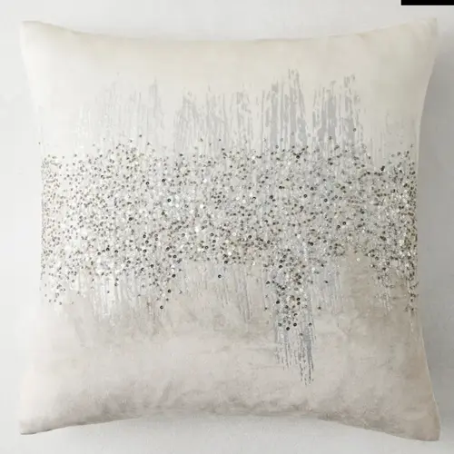 Z Gallerie Joie De Vivre 22" Square Handcrafted Princess Pillow - Artisan-Made Bedroom Decor Bling Artwork Decorative Standard Pillow