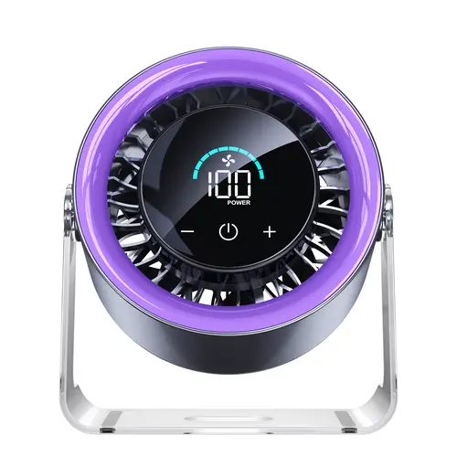 Coolhill Rechargeable Portable Desk Fan - 100-Speed Digital Display, Low Noise, Dual Adjustment Modes, Travel Vacation Office Essential, Desk Accessories, Quiet Cool Gadgets, USB Mobile Fan, Rechargeable Portable Fan