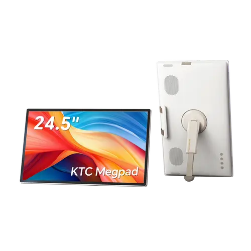 Ktc MegPad A25Q5 25" Portable Smart TV Touch Screen Full HD IPS 16:9 1080p Monitor, Qualcomm 8-Core CPU, 8GB+128GB, Android 14 OS, EDLA Certified, 8MP Camera, 2x8W+2x4W Speakers, Smart Remote, 5000mAh Battery, Wi-Fi 5, Camping/Travel Computer Accessory