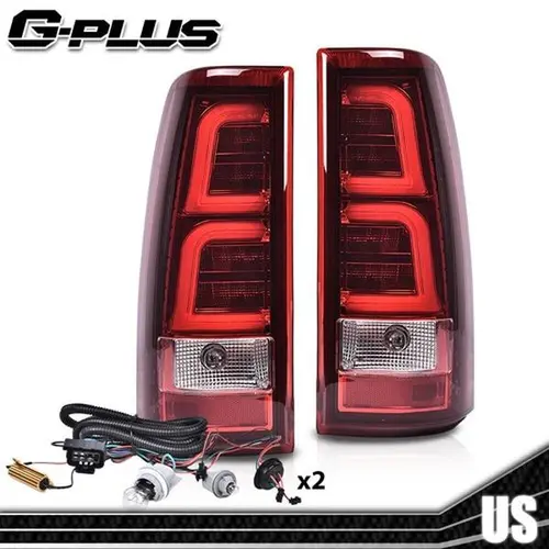 Fit For 1999-2006 Chevy Silverado RED LED Tail Lights Brake Lamps w/ Harness LH+RH 2pcs G-PLUS,car accessories,toolupgrade