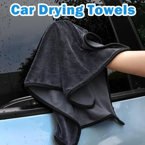QIFOR-Twist Ring Microfiber Car Drying Towel - Durable Absorbent Cloth for Scratchless Dry, Streak-Free Finish, Pristine Look