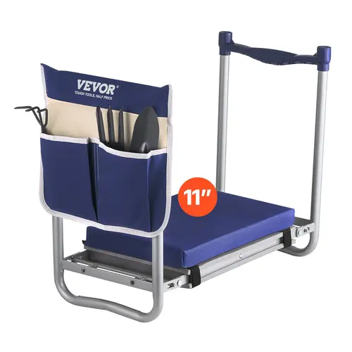 VEVOR 2-in-1 Foldable Ergonomic Garden Kneeler-Stool, 11in EVA Foam & 10mm Switch Pad/Sit, 600D Oxford Bag Protector, Anti-Slip Tubing, Side Handles, 360lbs Heavy-Duty Portable Gear for Weeding, Camping, Muddy Surfaces, Knee Joint Fatigue Relief,toolupgra