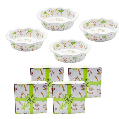 Temp-tations Seasonal Set of (4) 12oz Mini Pie Plates with Gift Boxes