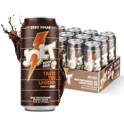 REDCON1 Jolt Cola Energy Drink - Zero Sugar Energy Drink with Alpha GPC Nootropic, 200mg Natural Caffeine from Green Coffee Beans, Vitamin B6, B12 & B5 to Boost Mood (12 ct)