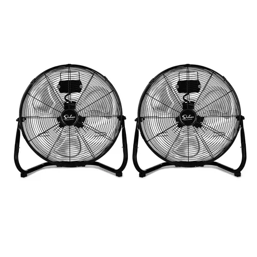 [2 Pack] Simple Deluxe 20" 3-Speed Industrial Floor Fan, High Velocity Heavy Duty Metal Fan with Aluminum Blades & High Torque Motor, Quiet Powerful Airflow for Garage, Workshop